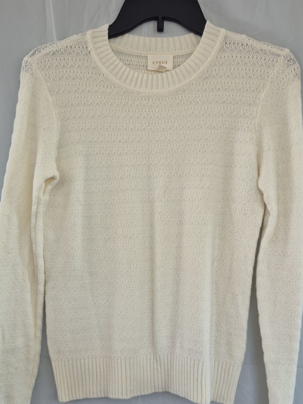 Cyrus Men's Off-White Knit Crewneck Sweater